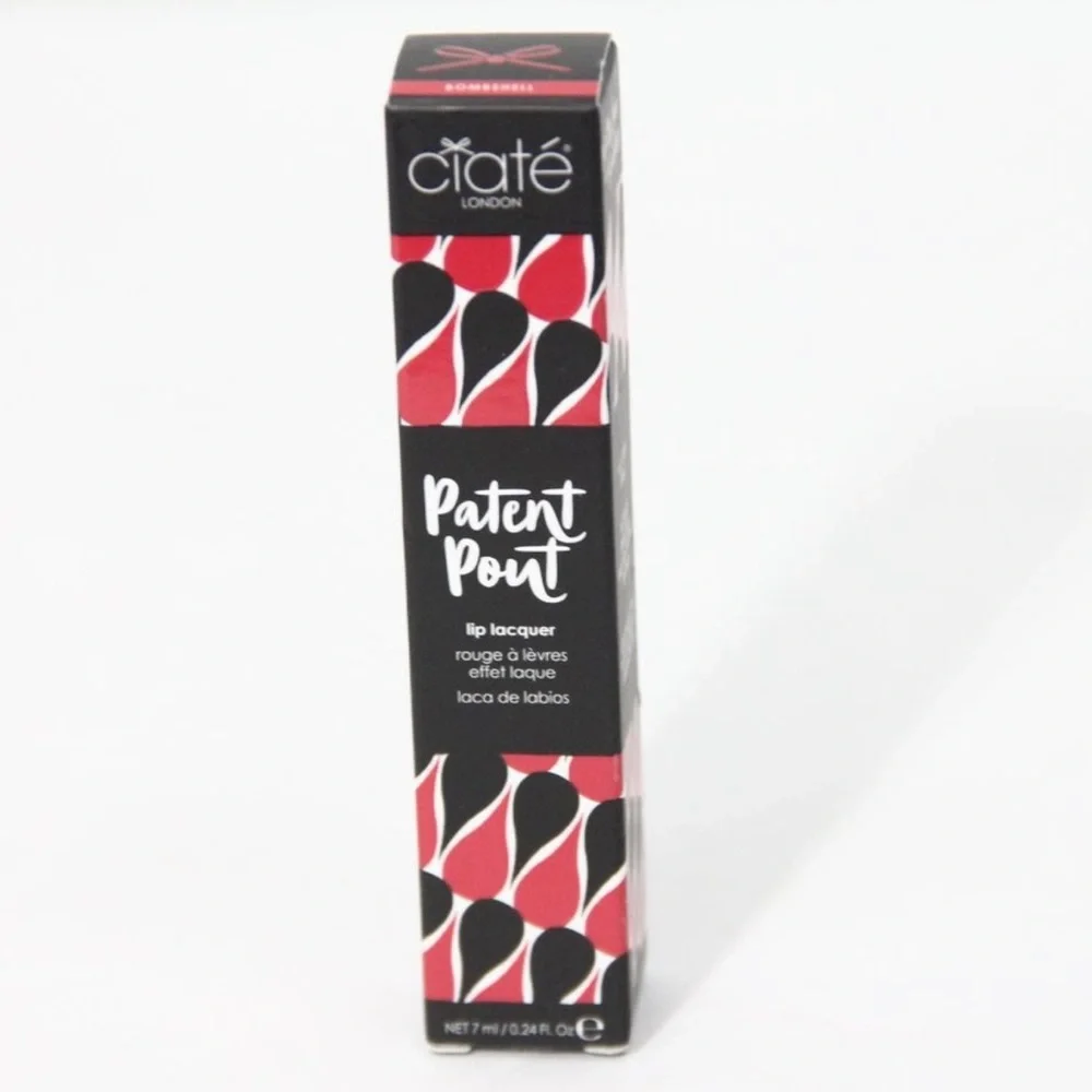 Ciate London Patent Pout Lip‎ Lacquer in Bombshell, 7ml/Full Sized, New in Box